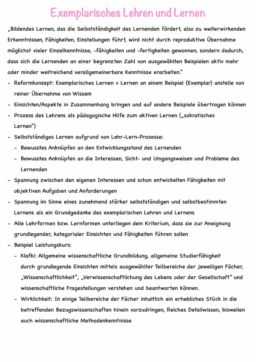 Die Theorie der funktionalen Bildung
Kriterien der Theorie nach Klafki:
Theoriebegründer: Erich Lehmensick
Kern: Herausbildung von Kräften (