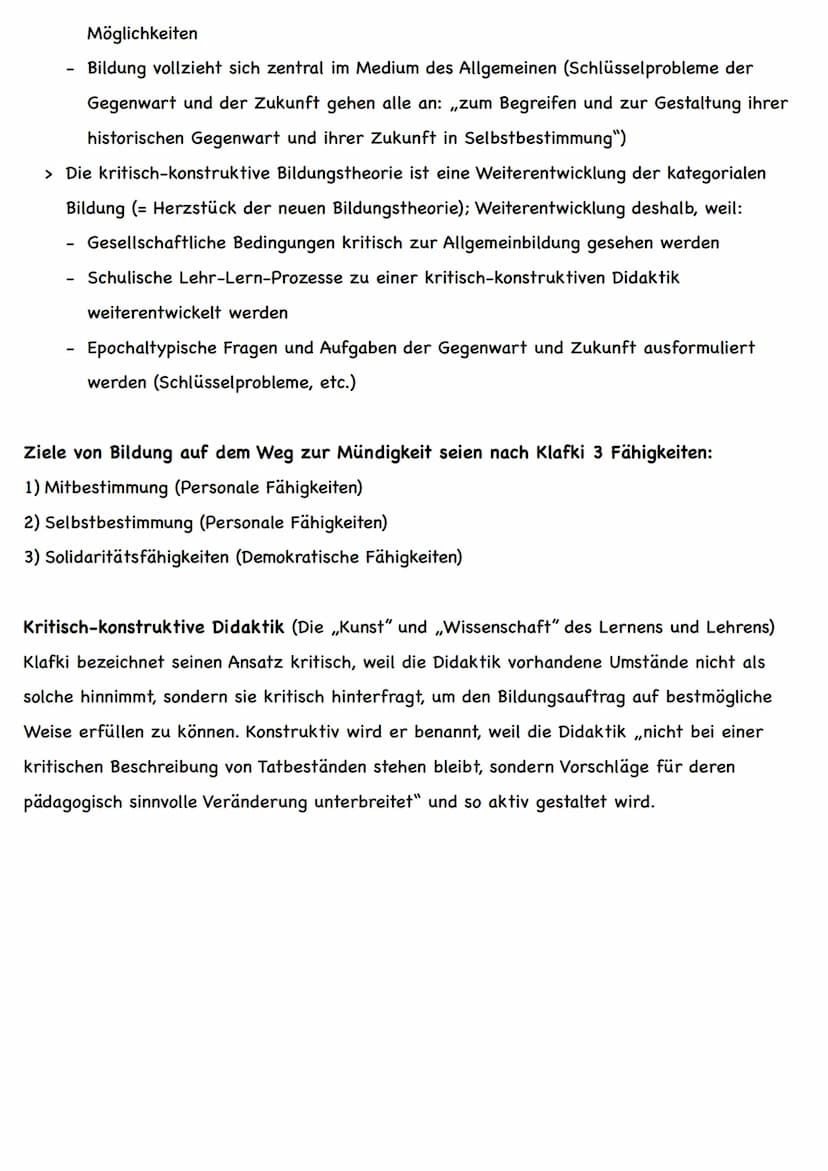 Die Theorie der funktionalen Bildung
Kriterien der Theorie nach Klafki:
Theoriebegründer: Erich Lehmensick
Kern: Herausbildung von Kräften (