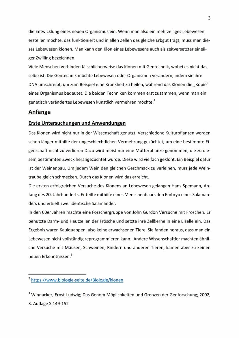 2019/20
Klonen-Anfänge, Gegenwart und Zukunft
10b
04.02.2020 1.
II.
III.
Einleitung
Anfänge
A. Erste Untersuchungen und Anwendungen
B. Dolly