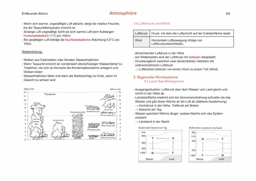 Erdkunde Abitur
1. Grundlagen
Wetterelemente
Wetter
Witterung
Klima
Klimafaktoren
Atmosphäre
Messbare Einzelerscheinungen in der Atmosphäre,