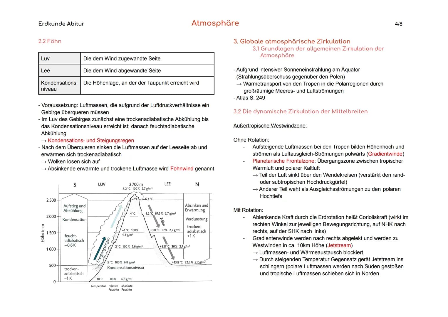 Erdkunde Abitur
1. Grundlagen
Wetterelemente
Wetter
Witterung
Klima
Klimafaktoren
Atmosphäre
Messbare Einzelerscheinungen in der Atmosphäre,