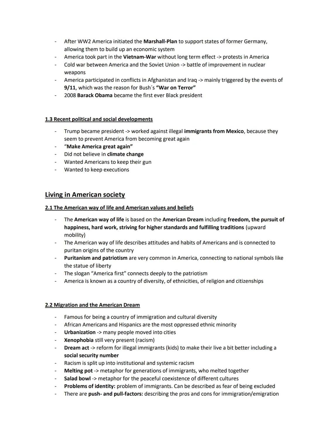 Englisch Lernzettel Leistungskurs Hessen
1. The USA - the formation of a nation
1.1 Development and principles of American democracy and the