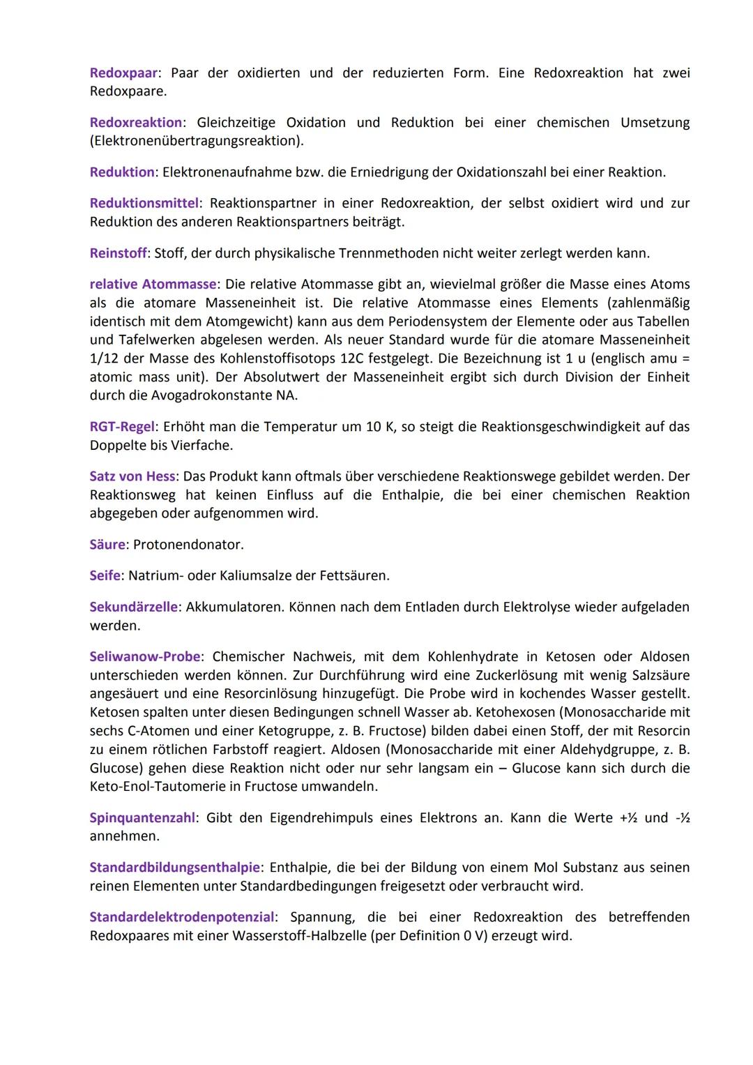 Glossar: Fachbegriffe aus der Chemie
Das Glossar enthält (so gut wie) alle Fachbegriffe, die man vom Anfangsunterricht der Chemie bis
zum Ab