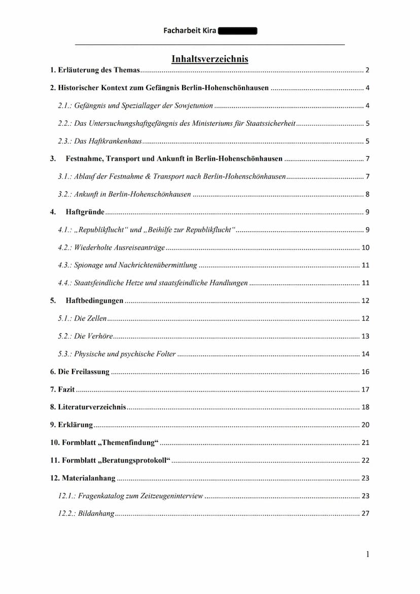 丑丑
Facharbeit Kira
mmm
un 110
III
Em m
Gefängnis der Staatssicherheit in Berlin-Hohenschönhausen
Haftgründe und Haftbedingungen
Facharbeit v