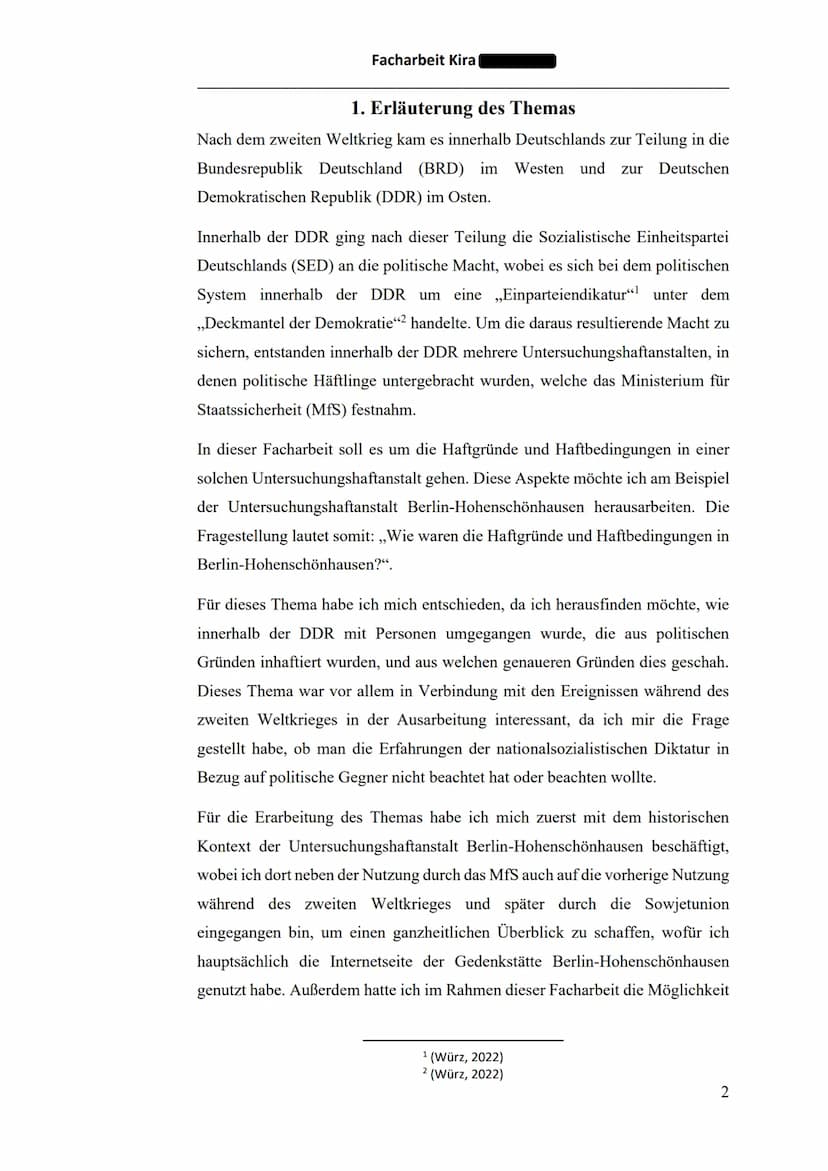 丑丑
Facharbeit Kira
mmm
un 110
III
Em m
Gefängnis der Staatssicherheit in Berlin-Hohenschönhausen
Haftgründe und Haftbedingungen
Facharbeit v