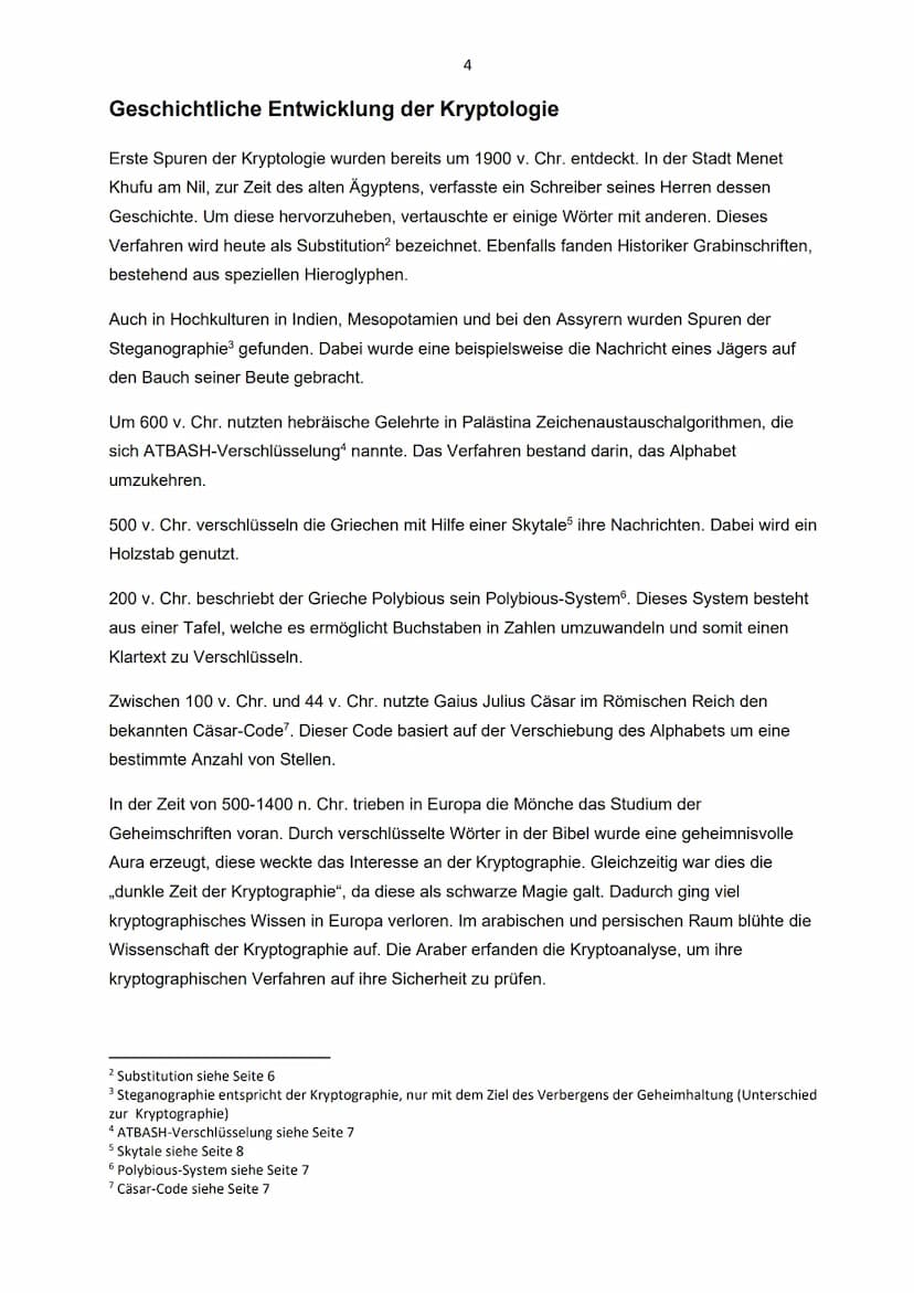 Facharbeit Informatik
Kryptologie
Klasse 9
Schuljahr 2017/2018
07.06.2018 1 Einführung in die Kryptologie..
2 Geschichtliche Entwicklung der