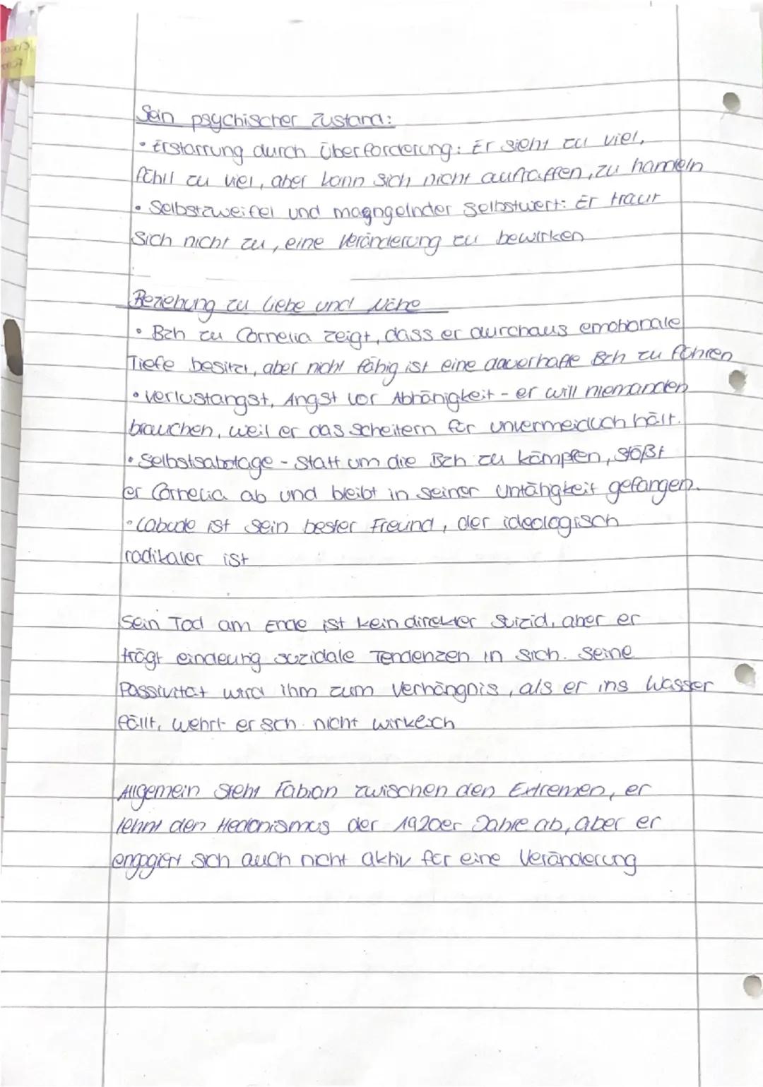 Deutsch-Abitor
Charakterisieping: Fabian und Labade

Jakob Fabian

Außere Merkmale & Soziale Stellung.
• Alter: Etwa Ende 20 bis Anrong 30
A