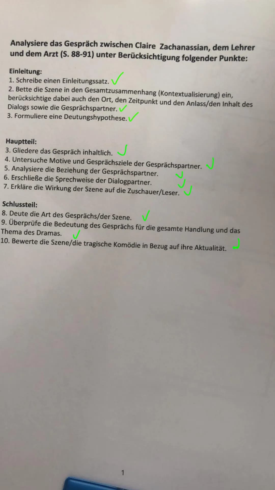 Franziska Buning (9e)
Das Drama, Besuch der alten Dame" erschien 1956 und handelt von Rache. Die zu analysierende
Szene spielt im dritten Ak