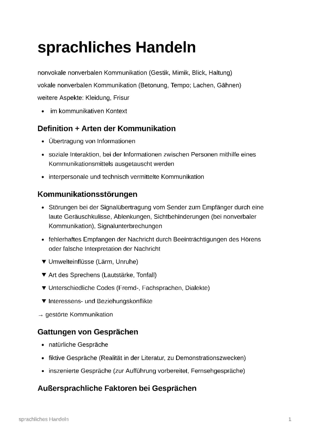 sprachliches Handeln im kommunikativen Kontext