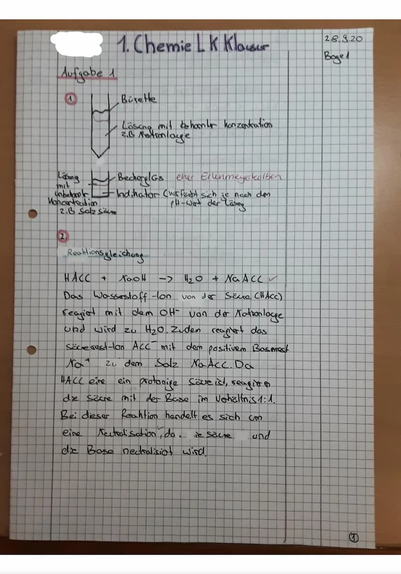 1. Klausur: Analytische Chemie
Aufgabe 1: Quantitative Untersuchung von acetylcysteinhaltigen Arzneimitteln"
28.09.2020
Aufgabenstellung:
1
