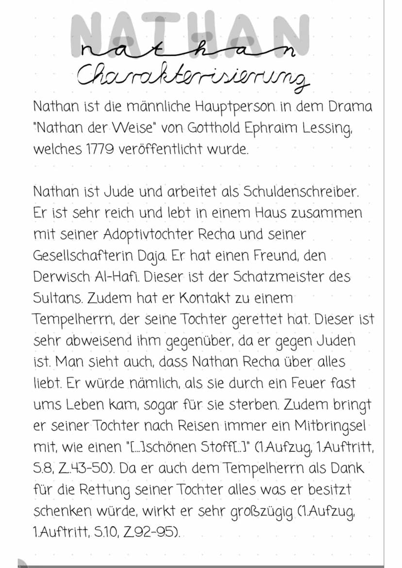 TempelheRR
Charakterisering
Cher
Der Tempelherr ist mit eine der männlichen Hauptfiguren in dem
Drama "Nathan der Weise", welches 1779 von G