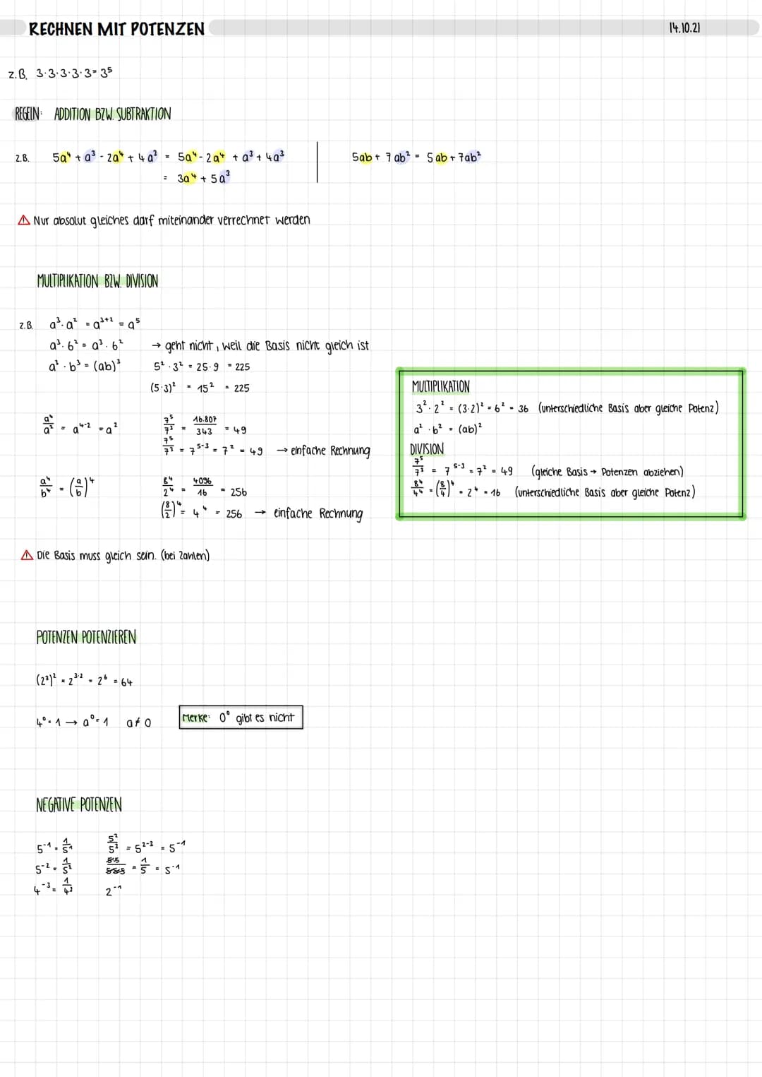 DIE ADDITION
a+b = c.
11
Summanden
REGELN:
Kommutativgesetz: a+b=b+q → tauschen ist erlaubt
Summe
Faktoren
Assoziativgesetz: (a+b)+c = a + (