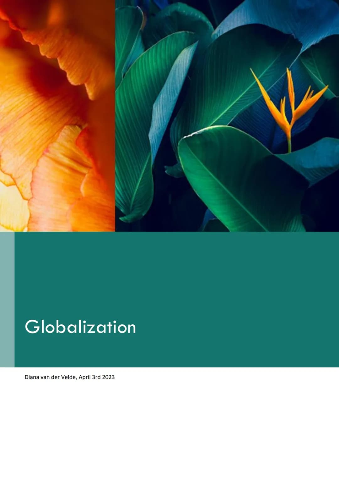 Globalization
Diana van der Velde, April 3rd 2023 What is globalization?
growing global network of trade, travel, knowledge and influence
Pr