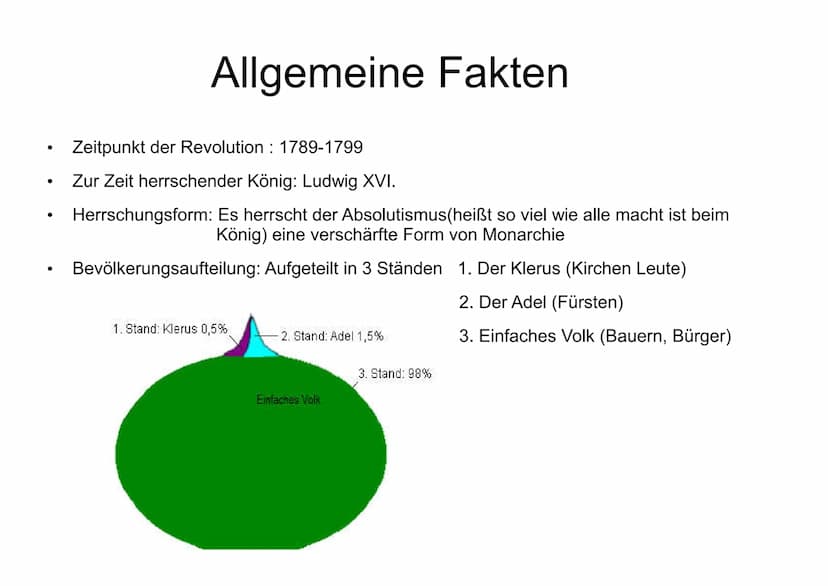 Napoleon und die Französische
Revolution Inhaltsverzeichnis
Die Anfänge der Französischen Revolution
→Allgemeine Fakten
→ 10 Ursachen der Fr