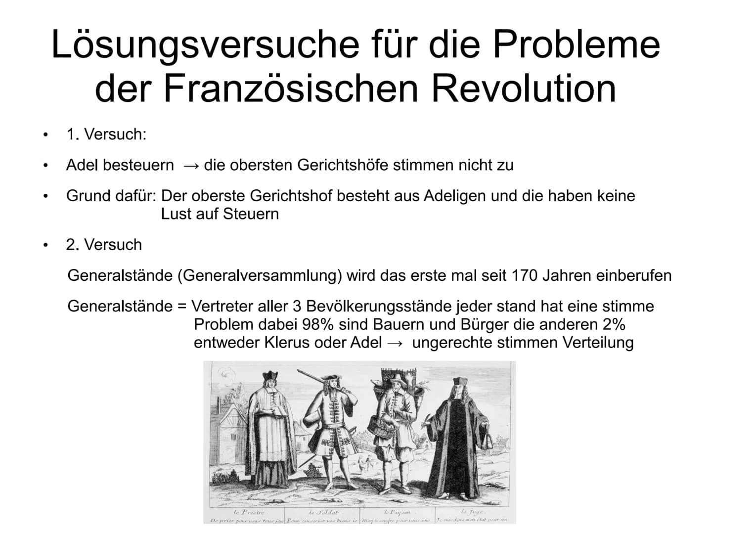 Napoleon und die Französische
Revolution Inhaltsverzeichnis
Die Anfänge der Französischen Revolution
→Allgemeine Fakten
→ 10 Ursachen der Fr
