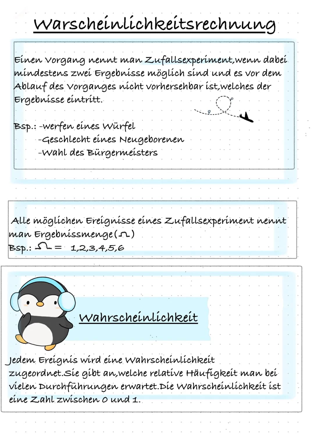 warscheinlichkeitsrechnung
Einen Vorgang nennt man Zufallsexperiment, wenn dabei.
mindestens zwei Ergebnisse möglich sind und es vor dem
Abl