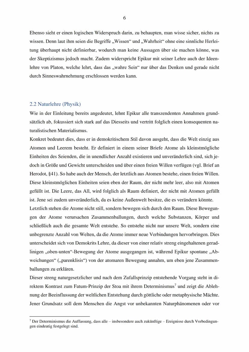 Der Epikureismus
Abb. I
Projektarbeit
Kurs: Grundkurs Latein Q2
Schuljahr 2020/2021 Inhaltsverzeichnis
1 Der Philosoph Epikur.
2 Die Lehre E