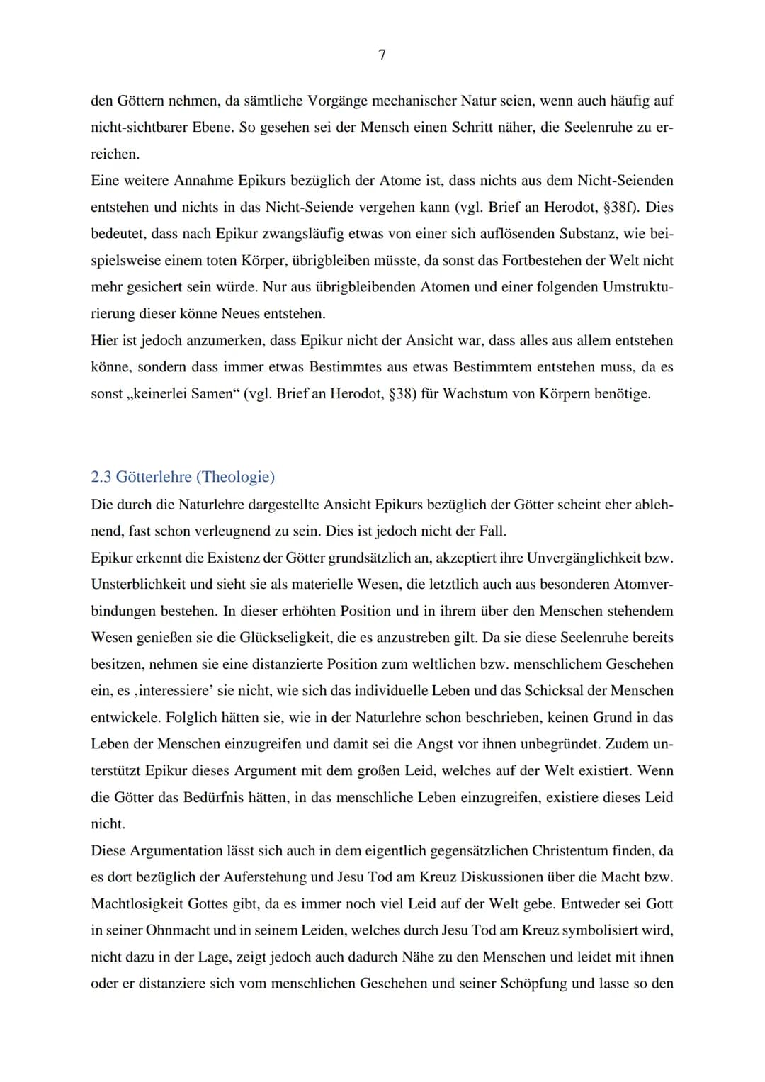 Der Epikureismus
Abb. I
Projektarbeit
Kurs: Grundkurs Latein Q2
Schuljahr 2020/2021 Inhaltsverzeichnis
1 Der Philosoph Epikur.
2 Die Lehre E