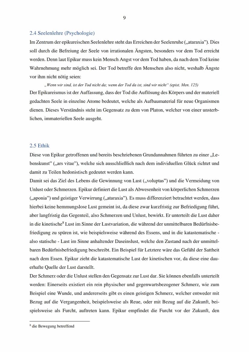 Der Epikureismus
Abb. I
Projektarbeit
Kurs: Grundkurs Latein Q2
Schuljahr 2020/2021 Inhaltsverzeichnis
1 Der Philosoph Epikur.
2 Die Lehre E