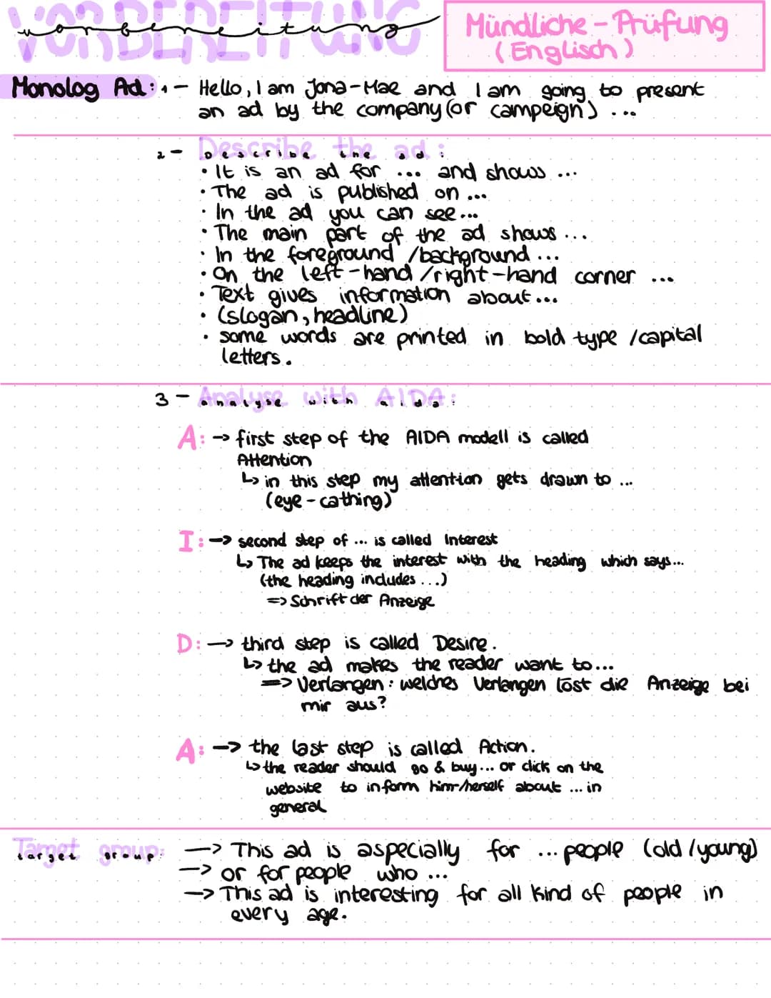 norgeneitung
Mündliche-Prüfung
(Englisch)
Monolog Ad: - Hello, I am Jona-Mae and I am going to present
an ad by the company (or campaign)
3-