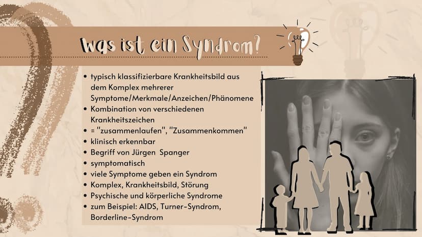 O
Down-Syndrom
eine Erbkrankheit?
Präsentation
Sarah Keller
13.01.2021
BIO LK
HB Gliederung E
Was ist ein Syndrom?
Down-Syndrom-Ein Syndrom?