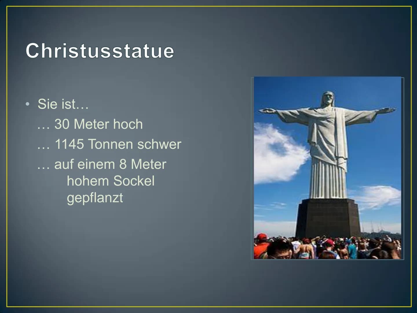 Rio de Janeiro
Herzlich Willkommen! Kurzdaten zur Stadt
●
●
●
●
Land: Brasilien
Einwohnerzahl: 6.429.923 Einwohner
Fläche: 1182km²
Sprache: 