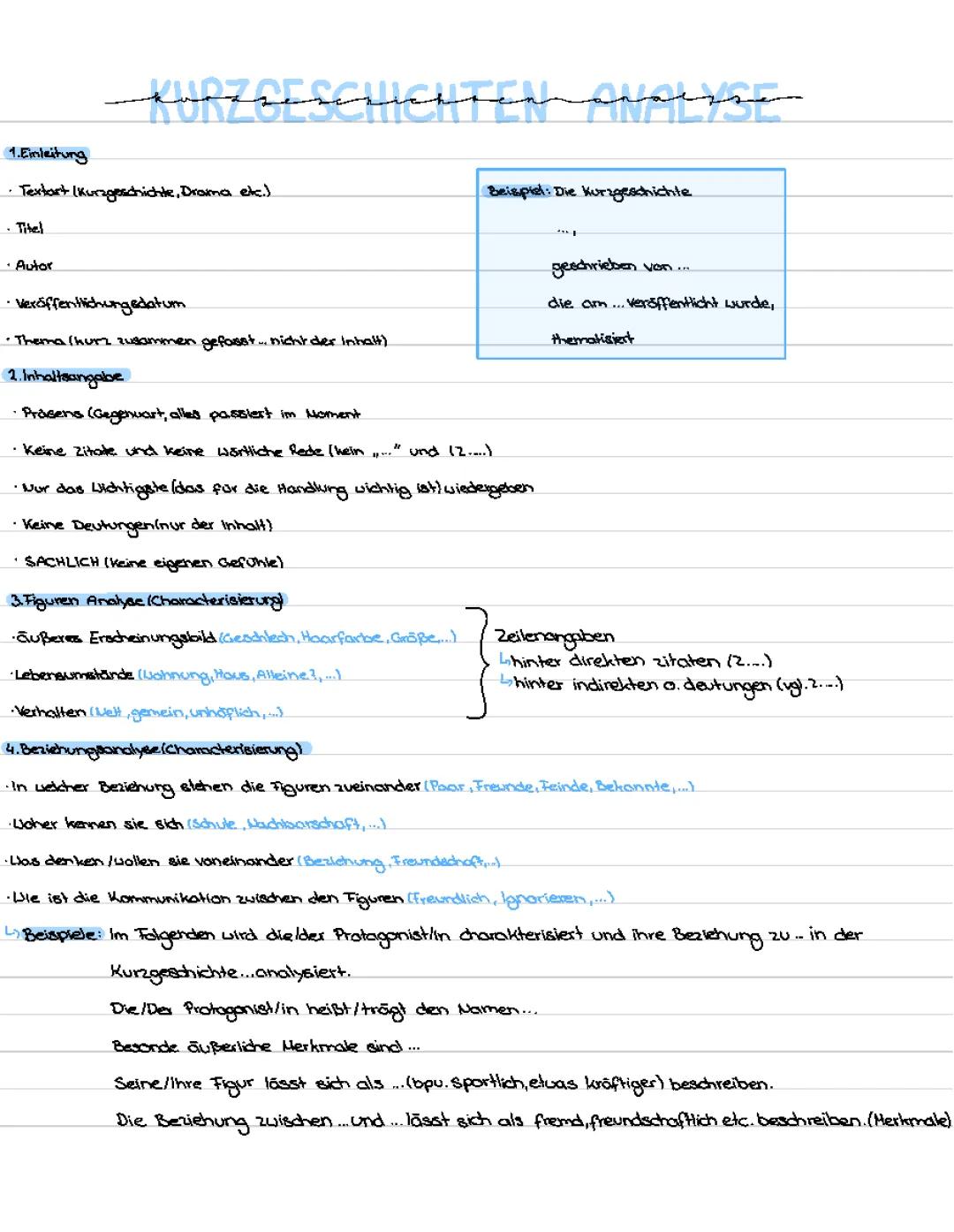 Kurzgeschichte Analyse - Beispiele und PDFs für Klasse 8, 9 und 11