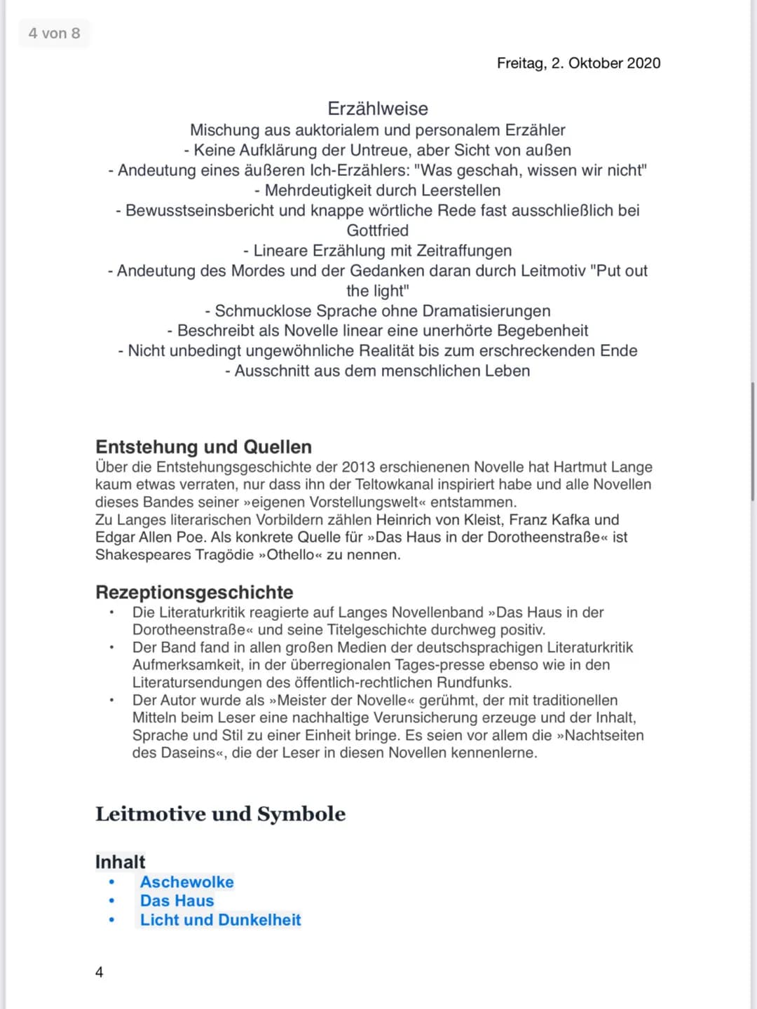 Das Haus in der Dorotheenstraße
Der Dramaturg und Schriftsteller Hartmut Lange gilt als >Meister der Novelle«<. Eines seiner
bekanntesten We