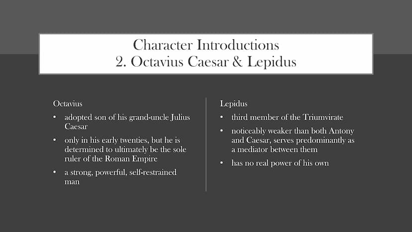AID
Antony and
Cleopatra -
Shakespeare
A presentation from (NAME) Structure
1. Summary
2. Character Introductions
3. Interpretation
4. Histo
