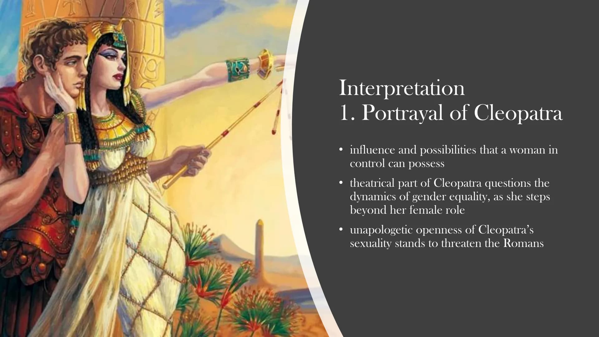 AID
Antony and
Cleopatra -
Shakespeare
A presentation from (NAME) Structure
1. Summary
2. Character Introductions
3. Interpretation
4. Histo