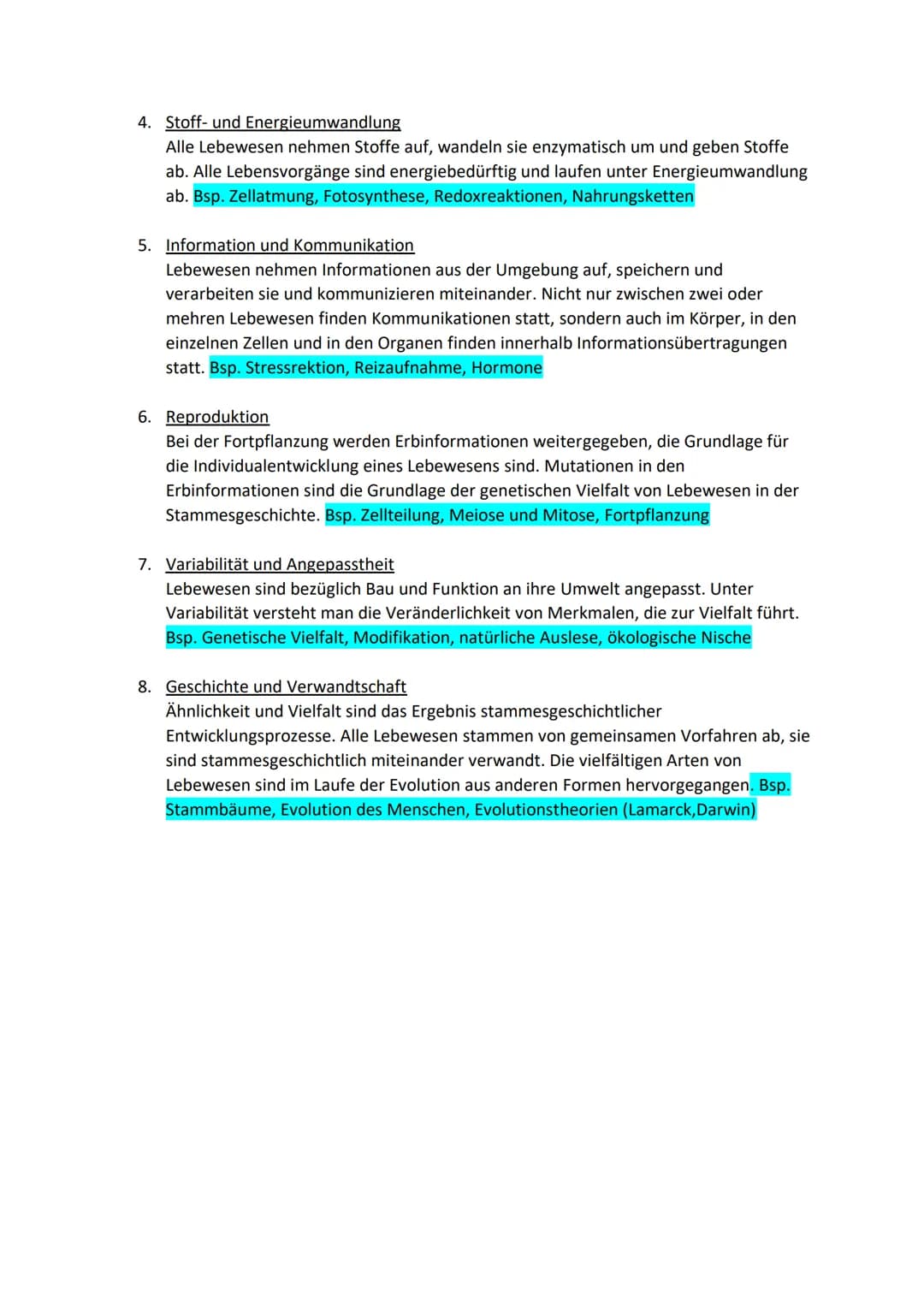 Basiskonzepte
Basiskonzepte erklären
Basiskonzepte helfen dabei, die riesige kaum überschaubare Vielfalt, des biologischen
Fachwissens zu st