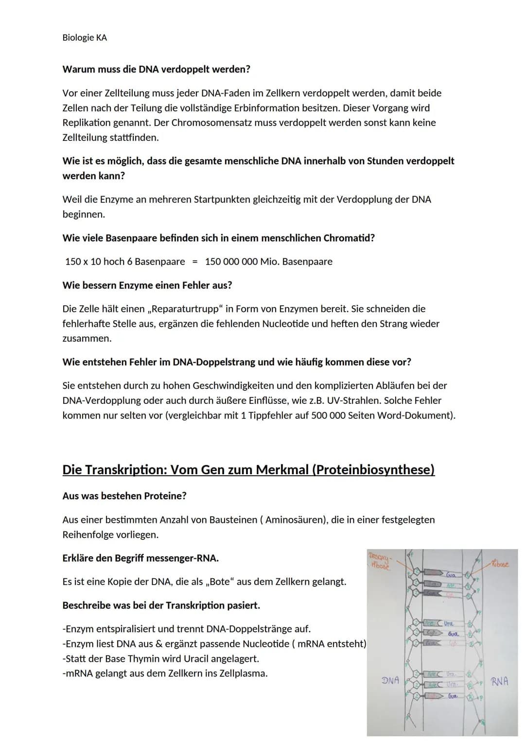 Biologie KA
Lexikon der Fachbegriffe der Genetik
Begriff
Chromatin
DNA
Gen
Genom
Chromosom
Chromatid
Centromer
Karyogramm
Diploider Chromoso