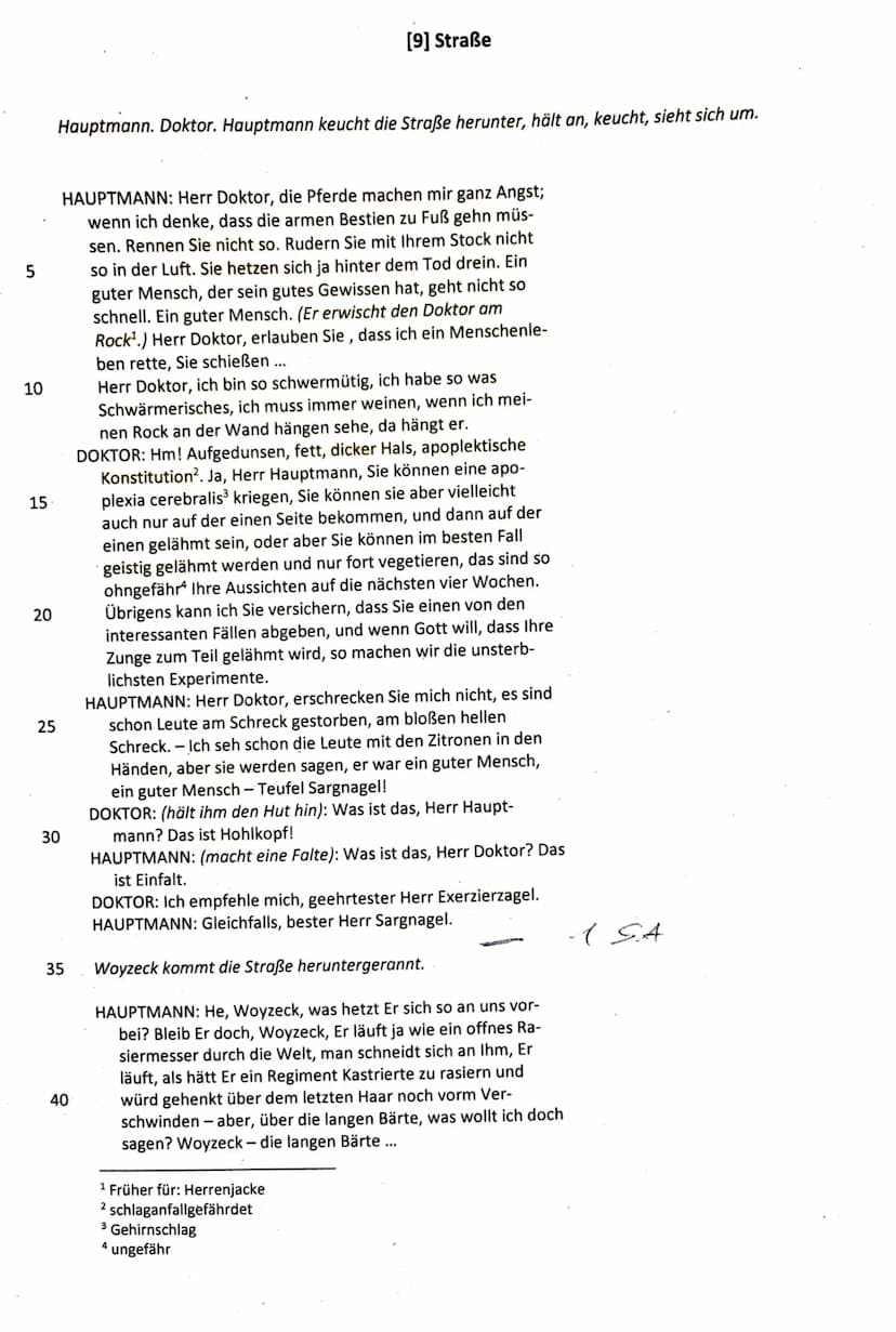 1. Klausur
GKe Q1 Deutsch Rölleke / Feldmann 21.09.2022
NAME: Nils Rosenberger
Thema: Georg Büchner, Woyzeck - Analyse einer Dramenszene
Auf