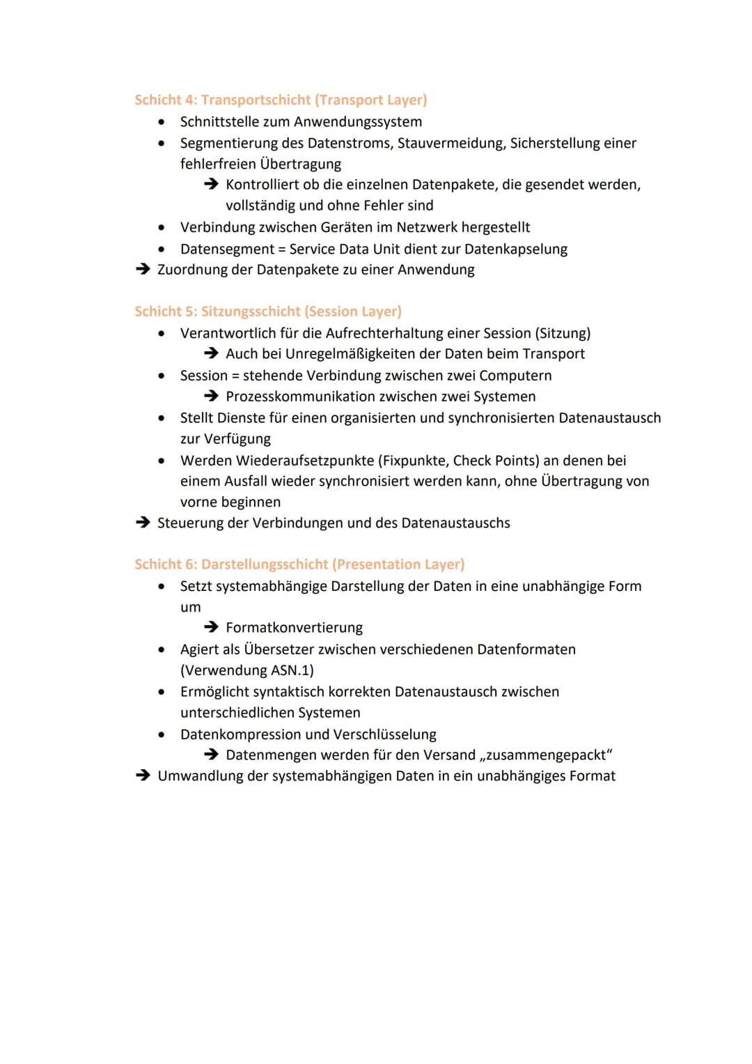 1. Beschreiben Sie den Ablauf eines Kommunikationsvorganges zwischen zwei
Netzwerkknoten anhand des OSI-Schichtenmodells.
Wenn ein Sender ei