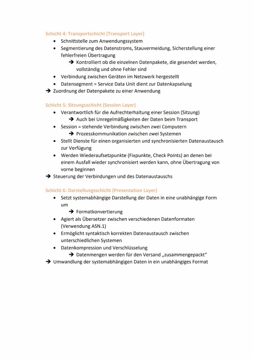 1. Beschreiben Sie den Ablauf eines Kommunikationsvorganges zwischen zwei
Netzwerkknoten anhand des OSI-Schichtenmodells.
Wenn ein Sender ei