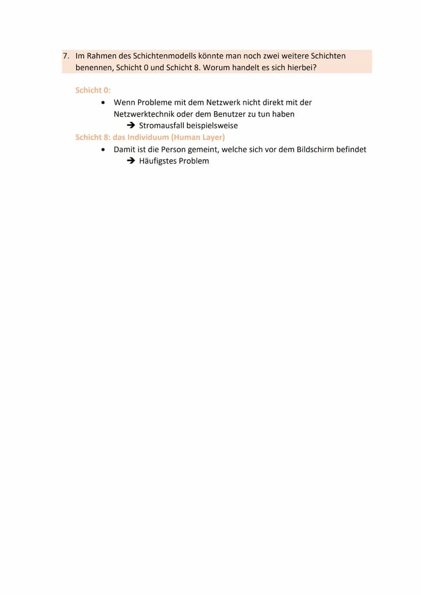 1. Beschreiben Sie den Ablauf eines Kommunikationsvorganges zwischen zwei
Netzwerkknoten anhand des OSI-Schichtenmodells.
Wenn ein Sender ei