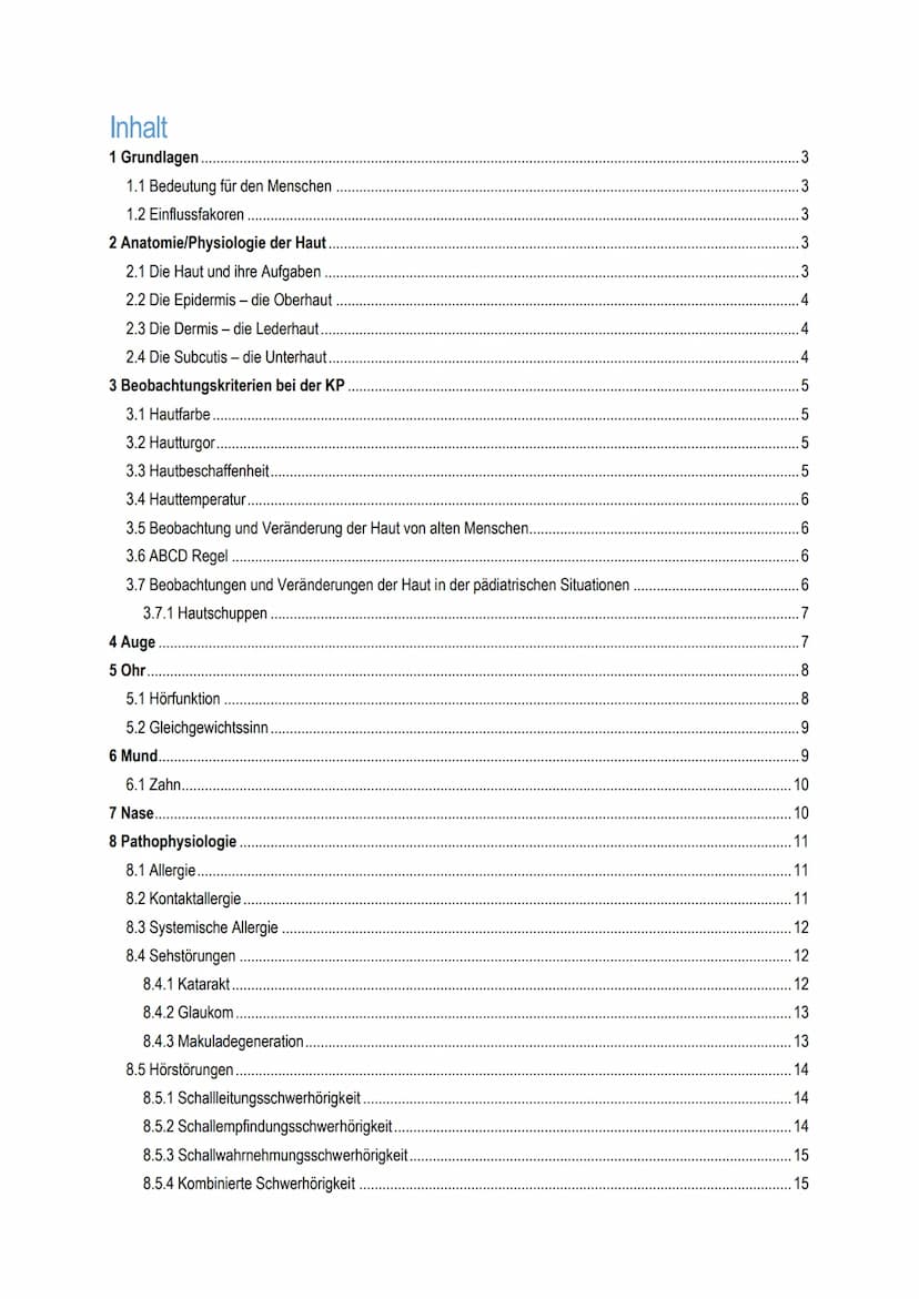 B.1
Schäfli Alisha Inhalt
1 Grundlagen
1.1 Bedeutung für den Menschen
1.2 Einflussfakoren
2 Anatomie/Physiologie der Haut.
2.1 Die Haut und 