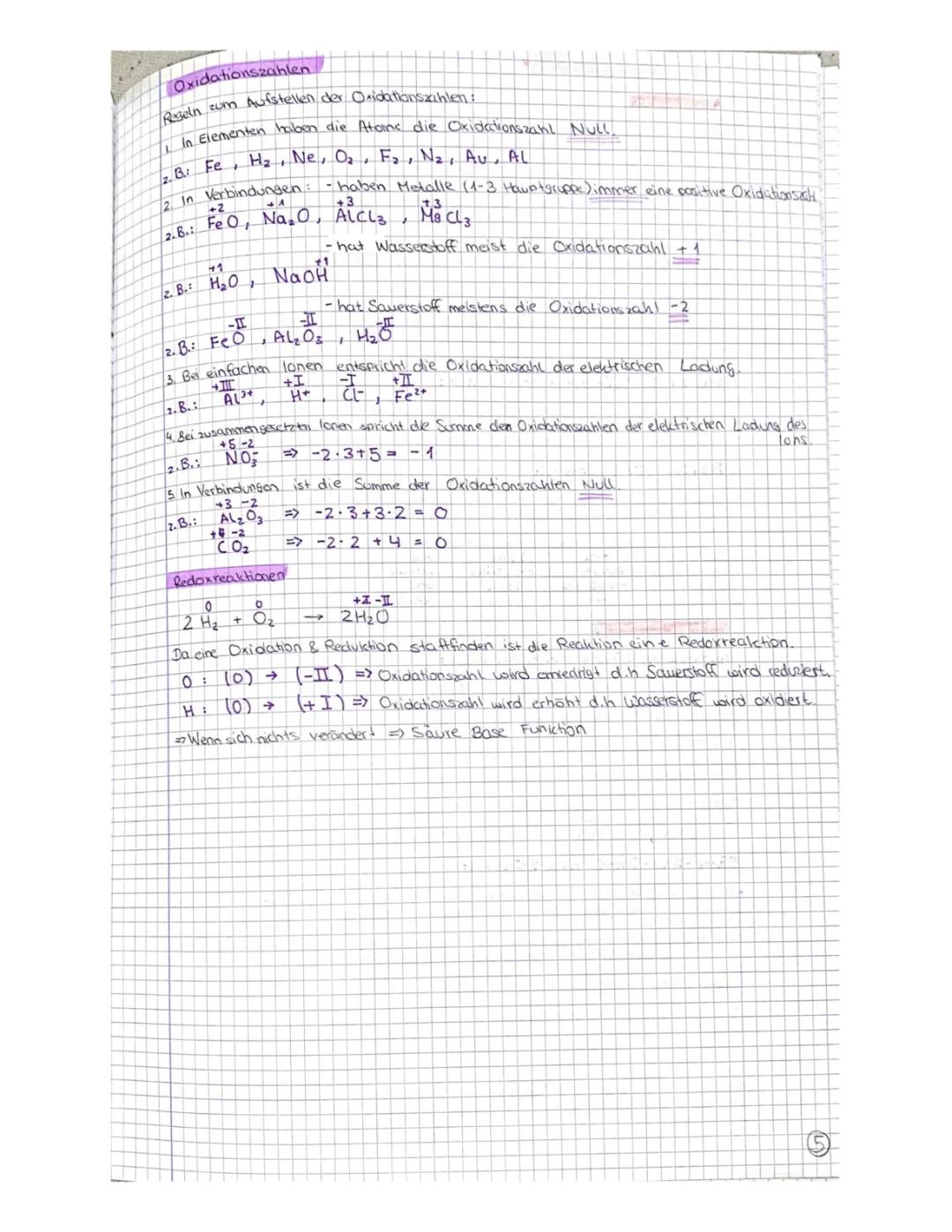 Oxidationszahlen bestimmen: Regeln, Übungen, Tabelle und Rechner - PDF