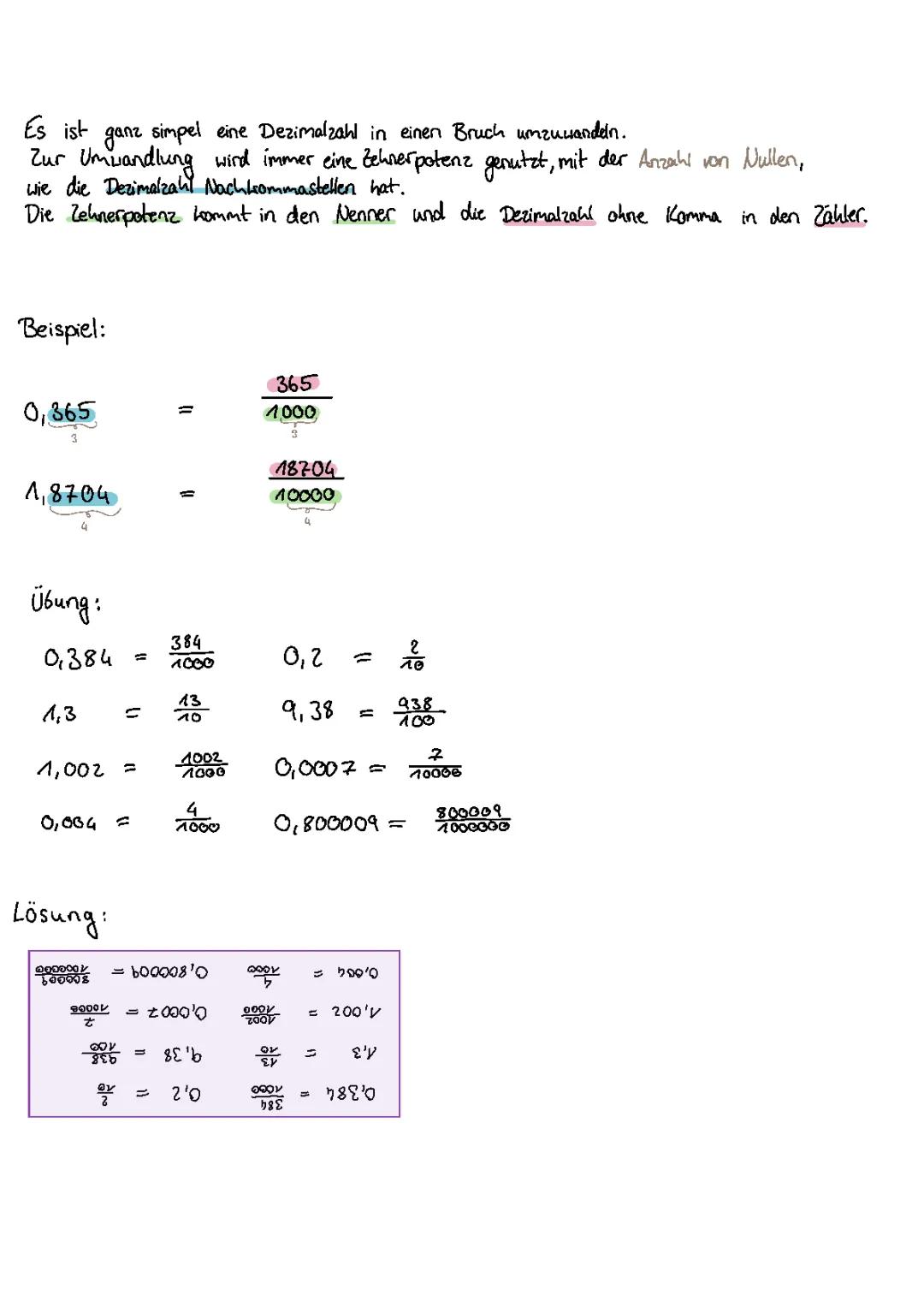  Dezimalzahlen in Brüche umwandeln