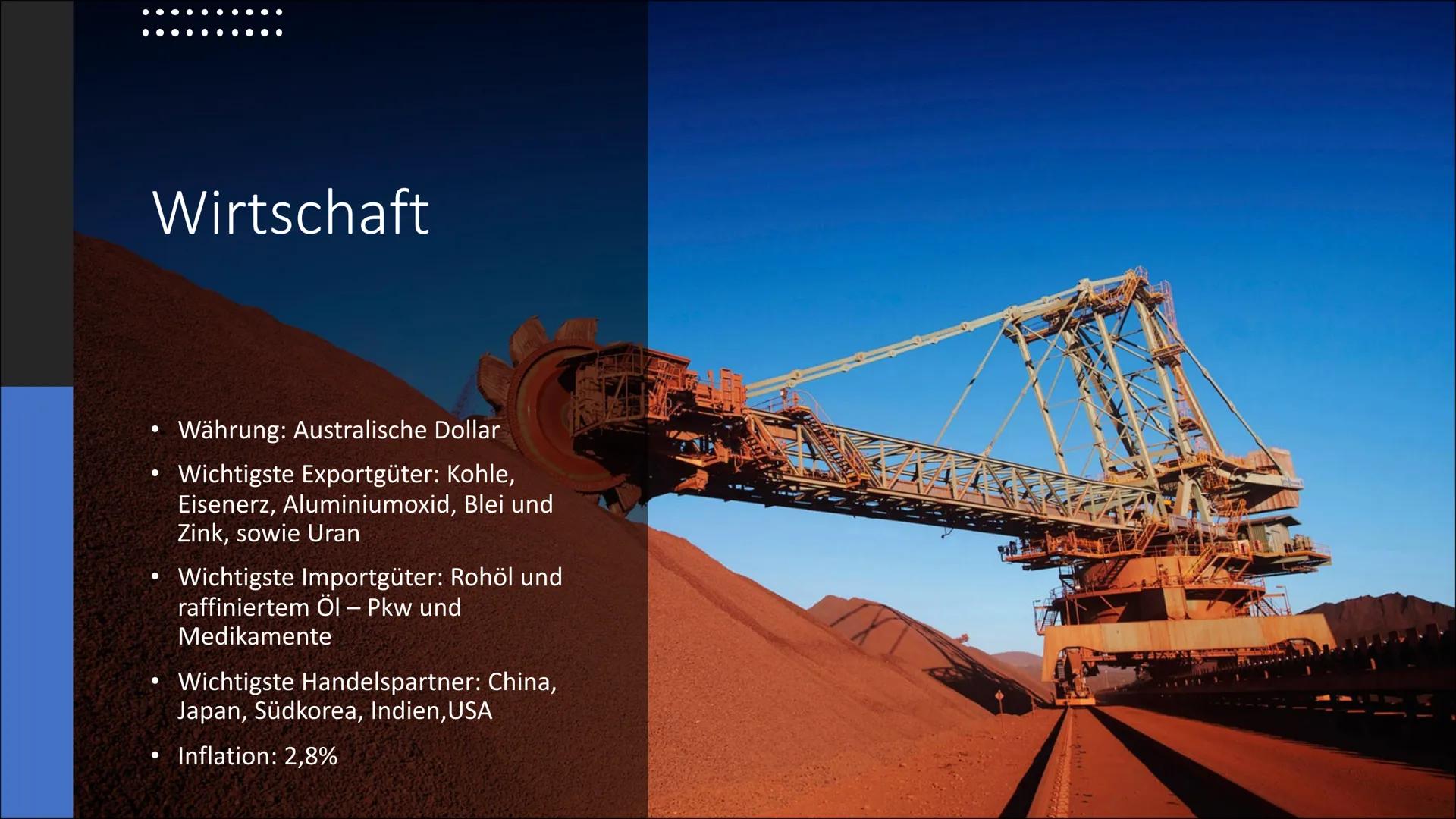 Australien # Gliederung

*   Allgemeine Fakten
*   Geographisch & Klima
*   Bevölkerung
*   Geschichte
*   Kultur
*   Politik & Wirtschaft
*