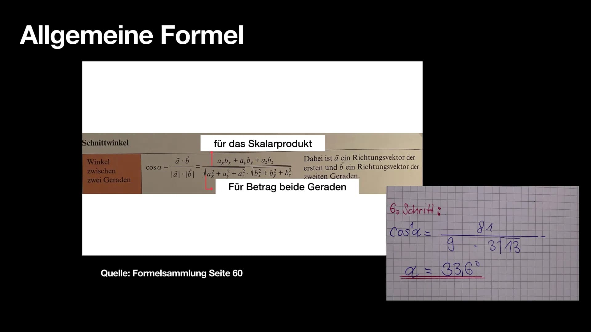 Winkel zwischen zwei Geraden
(Schnittwinkel)
U
Datum: 10. November 2021
Mathematik
S
https://www.mathelike.de/abi-check-mathe-abi-skript-bay