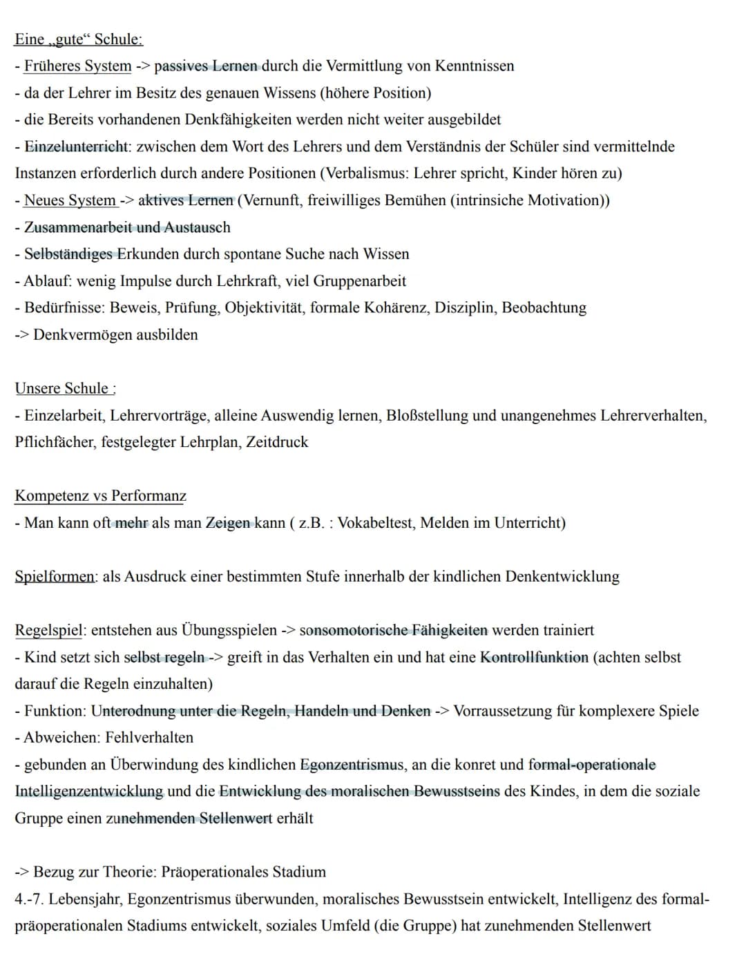 Jean Piaget
Kognitive Entwicklung: Komplexe Interlektuelle und geistige Entwicklung
-> Es herrscht ein Gleichgewicht zwischen Wissen und Ver