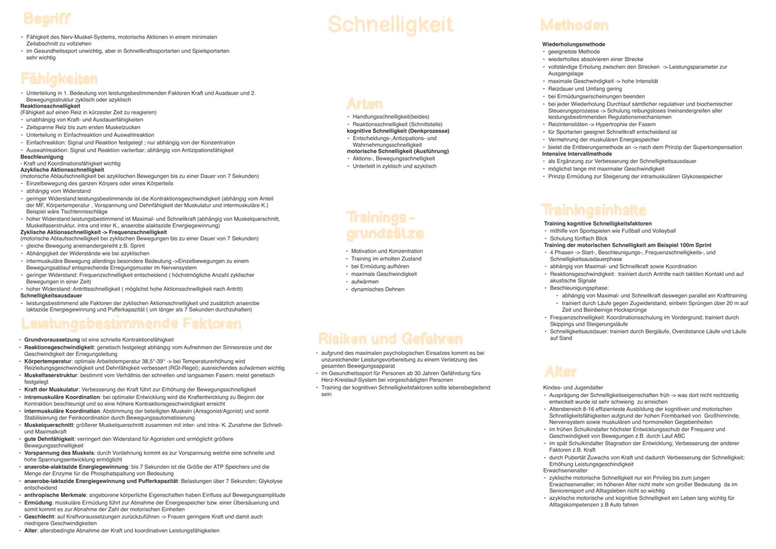 Begriff
- Fähigkeit des Nerv-Muskel-Systems, motorische Aktionen in einem minimalen
Zeitabschnitt zu vollziehen
- im Gesundheitssport unwich