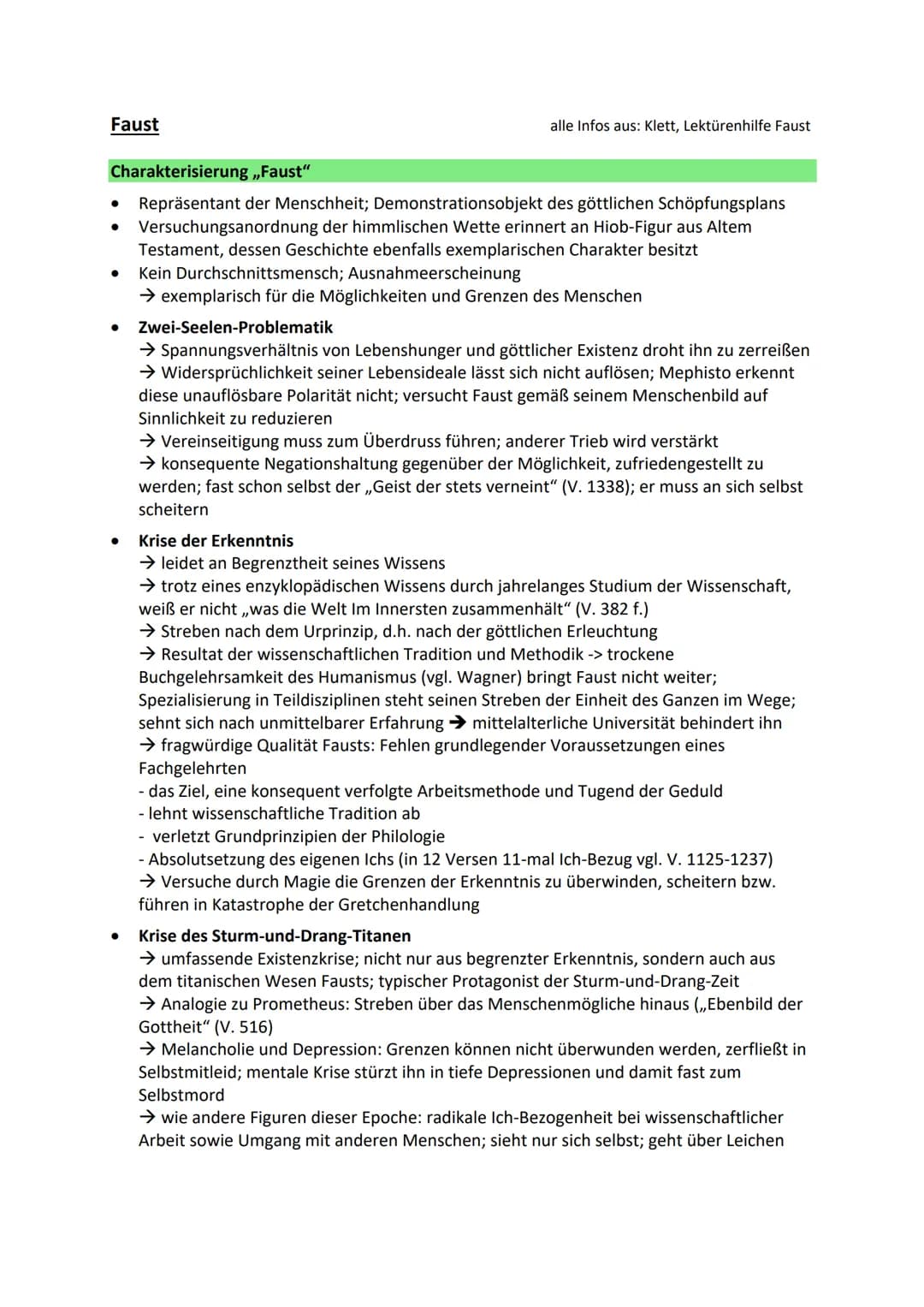 Faust
Charakterisierung „,Faust"
● Repräsentant der Menschheit; Demonstrationsobjekt des göttlichen Schöpfungsplans
● Versuchungsanordnung d