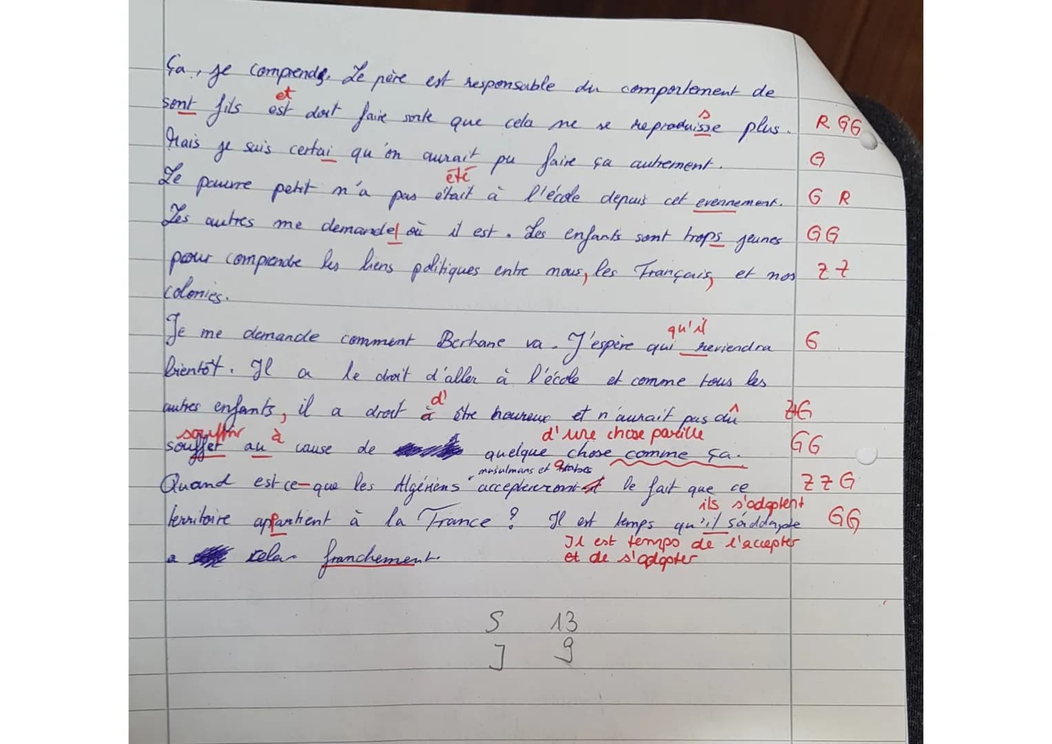 LF/Bc
nom:
Raschida
Thiombane
Klausur nᵒ1
points: 52 VP
note à l'oral: 13 NP
note: 13 NP
10,6
O
21.10.2020
La scène se passe en 1952 dans un