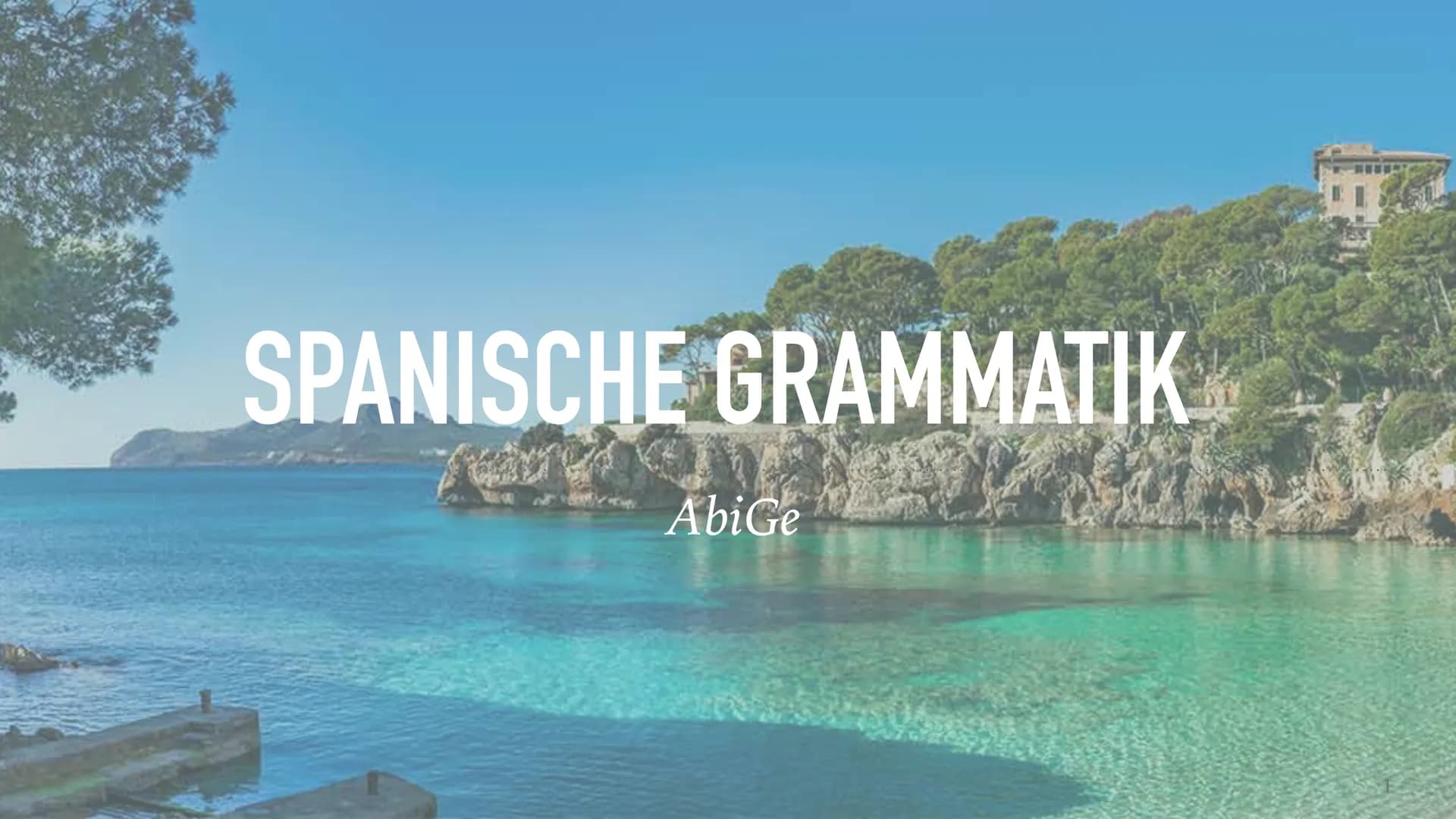 SPANISCHE GRAMMATIK
AbiGe INHALTSVERZEICHNIS
➤ Verbkonjugationen
➤ unregelmäßige Verb ser / estar
➤ einfache Verneinung
➤ Artikel
➤ Singular