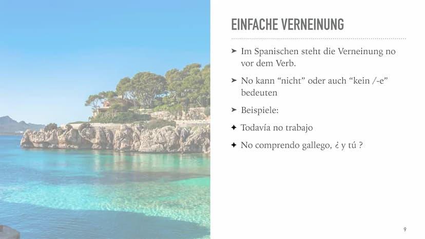 SPANISCHE GRAMMATIK
AbiGe INHALTSVERZEICHNIS
➤ Verbkonjugationen
➤ unregelmäßige Verb ser / estar
➤ einfache Verneinung
➤ Artikel
➤ Singular