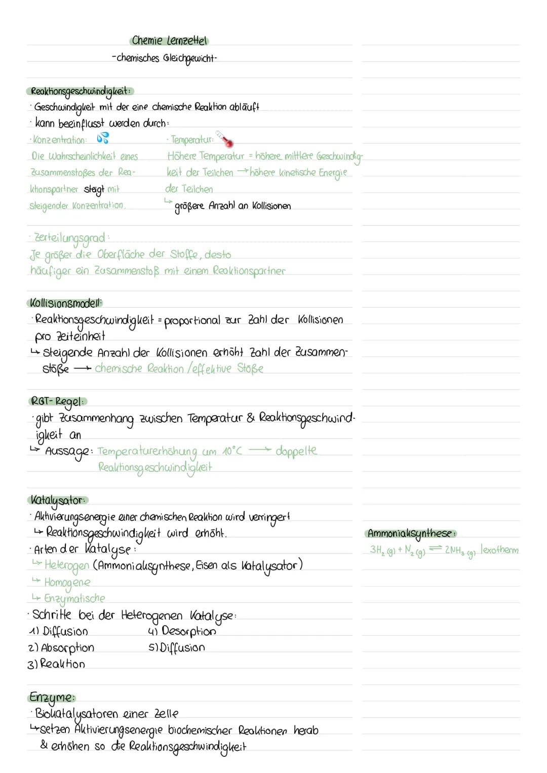 Reaktionsgeschwindigkeit:
• Geschwindigkeit mit der eine chemische Reaktion abläuft
· kann beeinflusst werden durch:
• Konzentration:
Die Wa