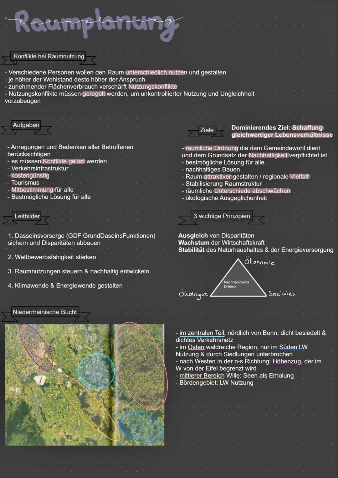 Raumplanung
Konflikte bei Raumnutzung
- Verschiedene Personen wollen den Raum unterschiedlich nutzen und gestalten
- je höher der Wohlstand 