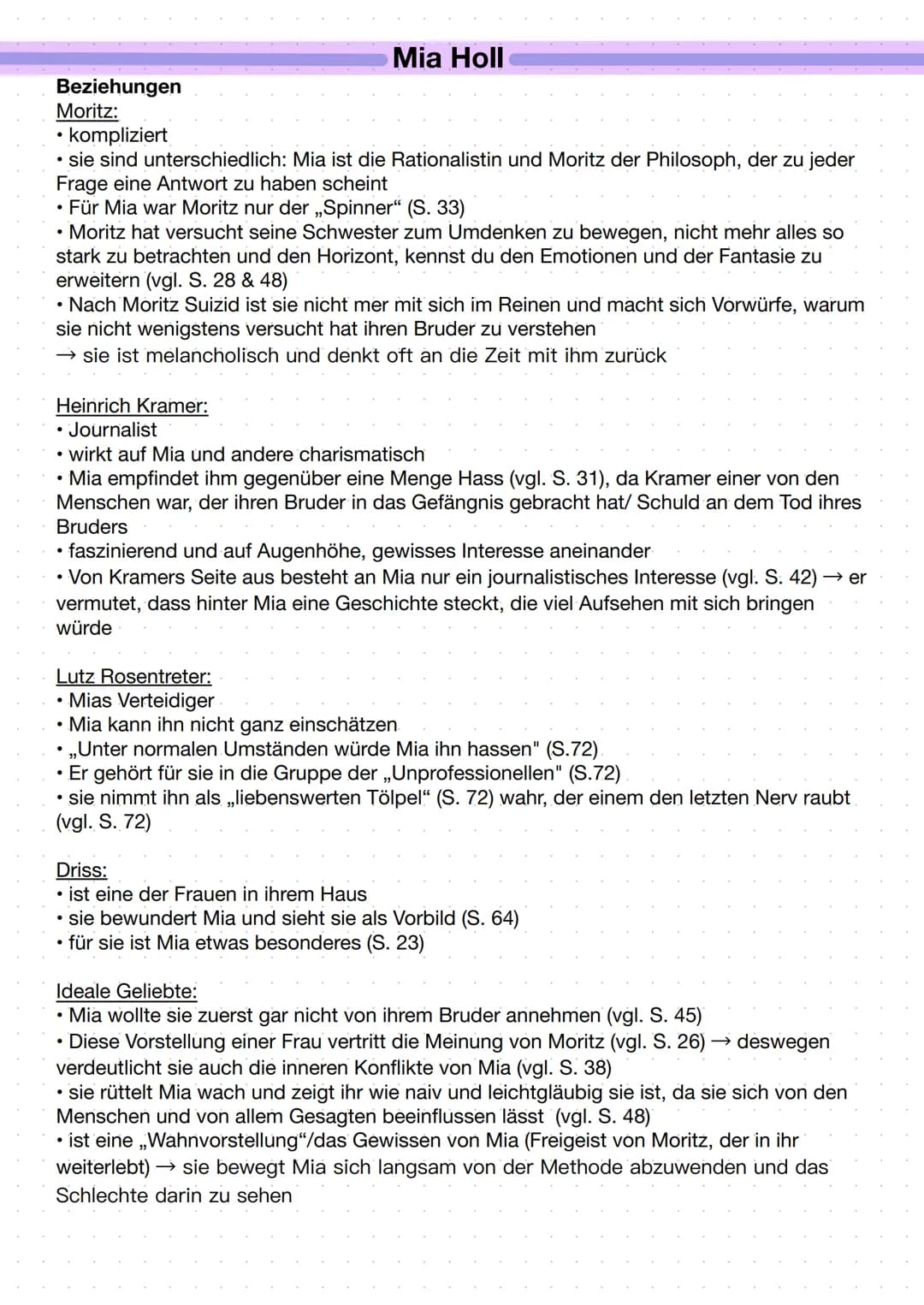Allgemeines
Protagonistin
• 34 Jahre alt (S. 84)
erfolgreiche Biologin (S. 19)
• wohnt in einem Wächterhaus (S. 22), oberste Wohnung
• Morit